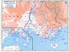 Tactical map of Operation Dragoon