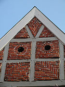 Decorative fired-brick infill with owl holes