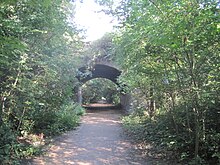 A Photograph of the Parkland Walk rail trail in London
