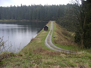 Prinzenteich: Damm und Wasserfläche