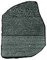 Image 32The Rosetta Stone (c. 196 BC) enabled linguists to begin deciphering ancient Egyptian scripts. (from Ancient Egypt)