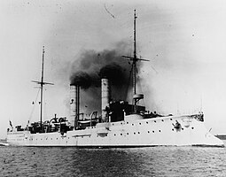 German light cruiser SMS Niobe in Kiel in 1901.