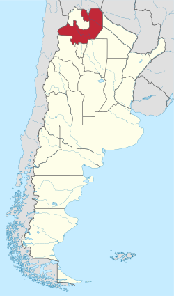 萨尔塔省在阿根廷的位置