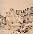 L'église et le collège Saint-Paul (à droite), de Macao (dessin de George Chinnery, 1834).