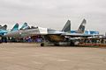 Le second prototype (no 902) du Su-35 modernisé (Su-35S) à l'exposition MAKS 2009, pendant laquelle le ministre de la Défense russe commanda une deuxième série d'appareils.