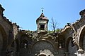 Look from inside to the bell tower of the church