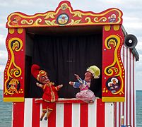 British traditional hand or glove puppets, Punch and Judy