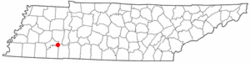 Location of Milledgeville, Tennessee