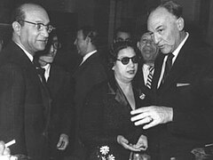 Aziz Pasha Abaza with famed singer Umm Kulthum and composer Mohammed Abdel Wahab