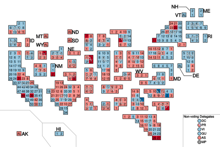 Cartogram of results: