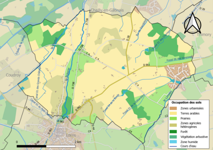 Carte des infrastructures et de l'occupation des sols de la commune en 2018 (CLC).