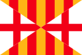 Bandera de la comarca de la Cerdaña (a caballo entre la región de Languedoc-Rosellón en Francia y la comunidad autónoma de Cataluña en España)