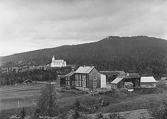 Historic photo of the church from a distance (c. 1895)