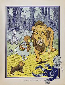 Cowardly Lion, by William Wallace Denslow (edited by Durova)
