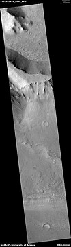 Layers in wall along Kasei Valles, as seen by HiRISE under HiWish program