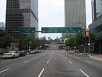 Entrance to the Harbor Freeway in Downtown Los Angeles