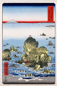 Futami Bay in Ise Province at Thirty-six Views of Mount Fuji (Hiroshige), by Hiroshige