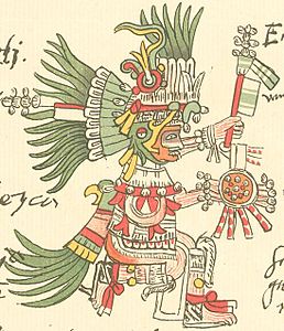 Huitzilopochtli, está descrito en el Códice Telleriano-Remensis. p. 05r.