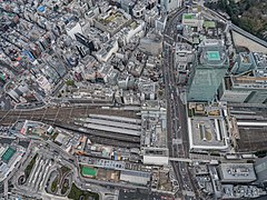 Vue aérienne de la gare