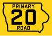 Primary Road No. 20 marker