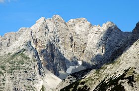 Vue de la face est des Jägerkarspitzen.