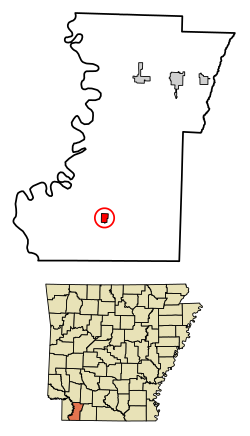 Location in Lafayette County, Arkansas