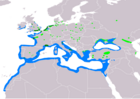 Aire de répartition de la Mouette mélanocéphale