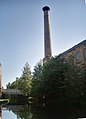 The old factory chimney of Bridge Mills, situated on Derby Road