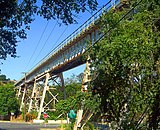 The 1680-foot-long, 80-foot high steel "Muir Trestle", a.k.a. "Alhambra Trestle", in Martinez, owned and operated by the BNSF Railroad.