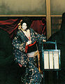 The character Osono from the play Hade Sugata Onna Maiginu, in a performance by the Tonda Puppet Troupe of ناگاهاما، شیگا، استان شیگا، Japan - an example of Japanese Bunraku puppetry.