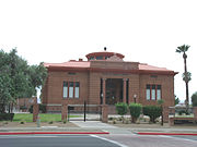 The Phoenix Carnegie Library was built in 1907 and is located at 1101 W. Washington St. The property is listed in the National Register of Historic Places.
