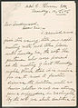 Page 1 de la Lettre de Nina van Zandt à B. F. Underwood.