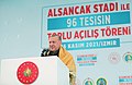 The Presidential Seal attached to a lectern in front of President Erdoğan (2021)