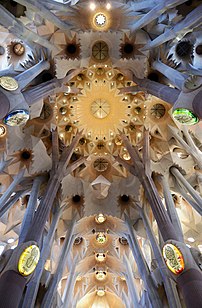 Le plafond de la Sagrada Família. (définition réelle 4 600 × 7 151)