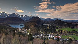 Hohenschwangau seen from Neuschwanstein Castle