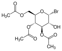 Strukturformel von 3,4,6-Tri-O-acetyl-α-D-glucopyranosylbromid