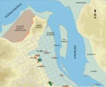 Map of tsunami flooding in Constitución after the 2010 earthquake