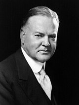 Black-and-white photographic portrait of Herbert Hoover
