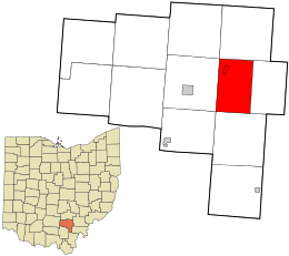 Location in Vinton County and the state of Ohio.