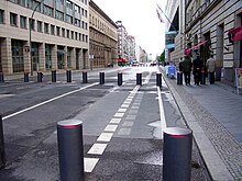 Wilhelmstraße today: anti-car bomb bollards at the British embassy