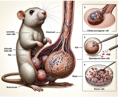 One of the seven AI-generated images that were used for figures in the now-retracted paper Cellular functions of spermatogonial stem cells in relation to JAK/STAT signaling pathway. Figure 1, "Spermatogonial stem cells, isolated, purified and cultured from rat testes".