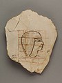 Ostracon found from the dump below Senenmut's tomb chapel (SAE 71) thought to depict his profile. Now in the Metropolitan Museum.