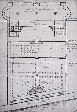 Plan of the château, which was never completed.