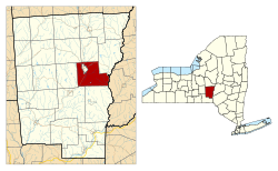 Location in Chenango County and the state of New York.