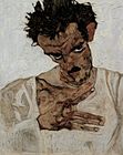 Egon Schiele: "Selbstporträt mit gesenktem Kopf" (1912)