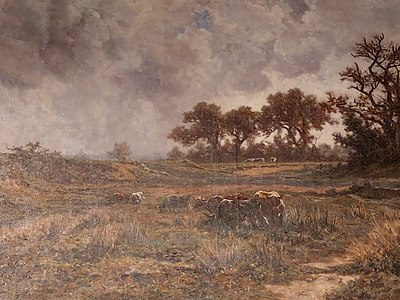 Tableau d'Euphrosine Beernaeert : Paysage à NeerHaren en Campine, 1884