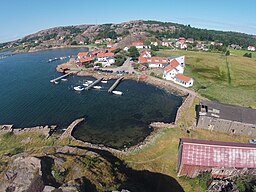 Gerlesborg med vy mot Gerlesborgsskolan fotograferat från luften.