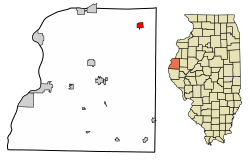 Location of La Harpe in Hancock County, Illinois.