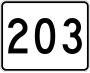 Route 203 marker