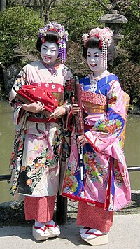 Women dressed as geisha, Kyoto, Japan